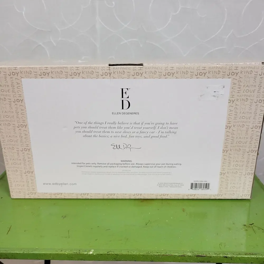 ED Ellen DeGeneres Best Friends Ceramics Pet Bowl & Mug Set White Red NEW